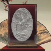 大展鴻圖銀質(zhì)紀(jì)念盤定制、定做銀質(zhì)純銀盤訂做